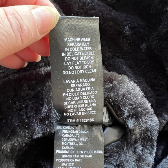 Nicole Miller Womens Black Faux Fur Quilted Reversible Sleeveless Vest Small - Picture 14 of 14